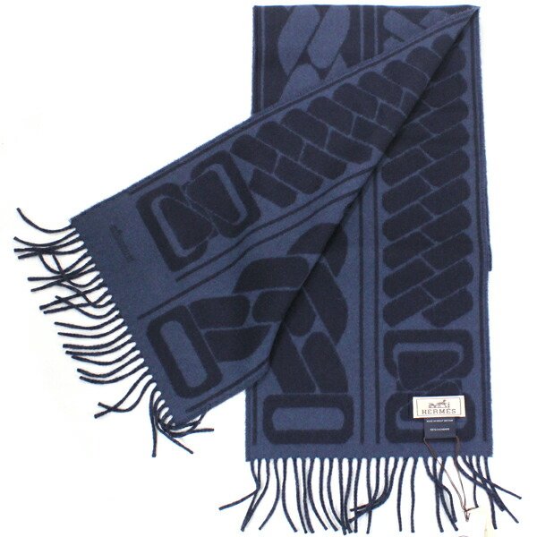 楽天市場】エルメス マフラー クリック・セ・ヌエ ネイビー フリンジ