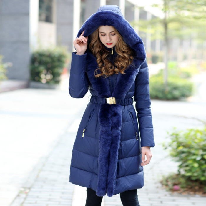 楽天市場】ボリューム レッキス ファーダウンコート フードベルト