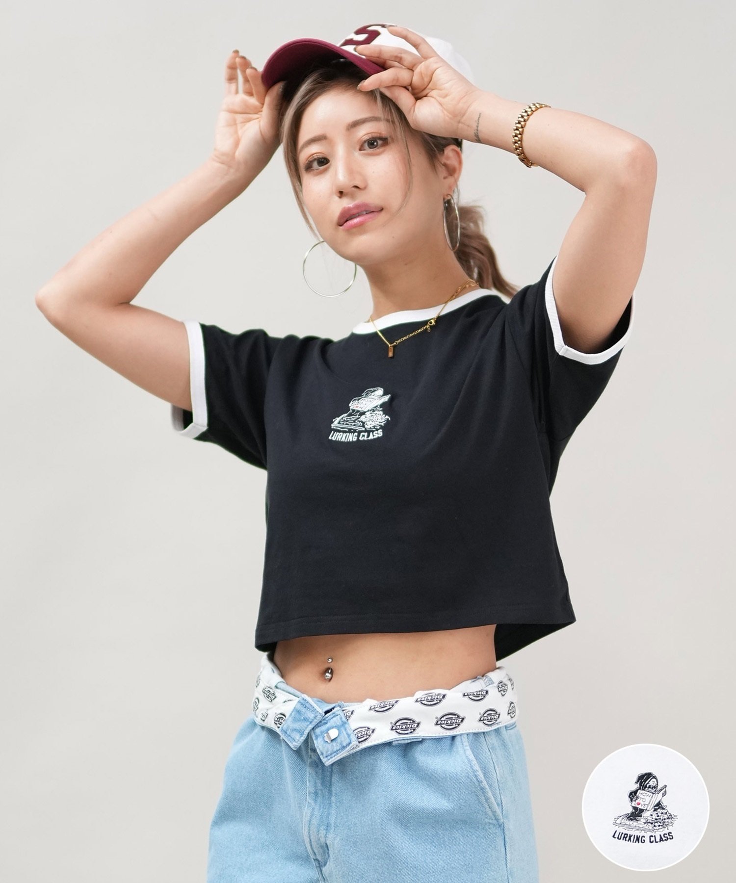LURKING CLASS ラーキングクラス 半袖 Tシャツ レディース クロップド