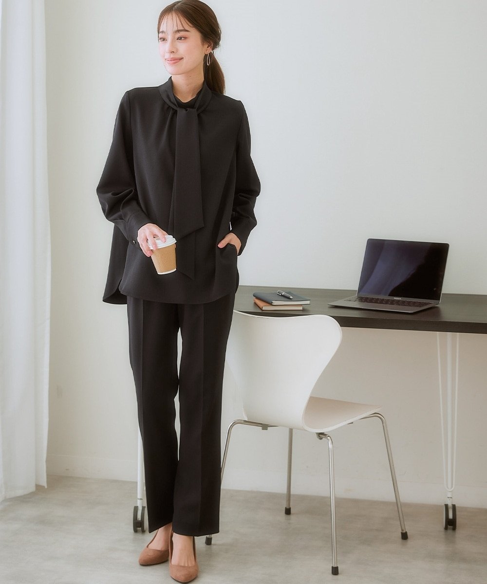 レディーススーツ】ジャケットデザインが選べるドビー素材セットアップ