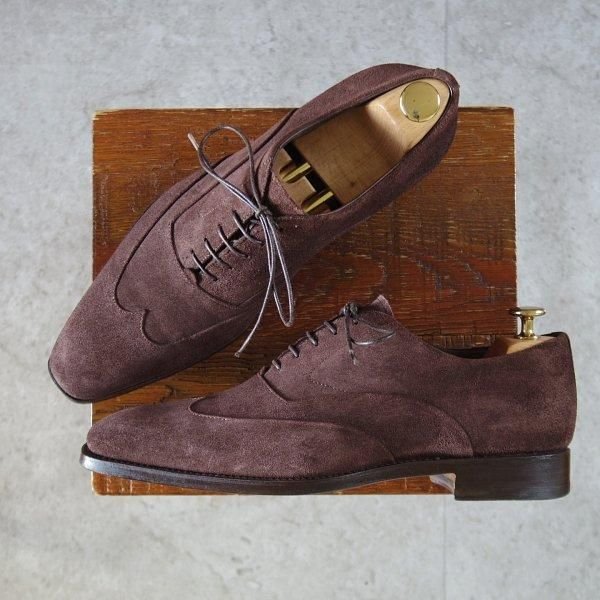 サントーニ/スエード/ブラインドブローグ☆m236｜高級中古革靴店studio