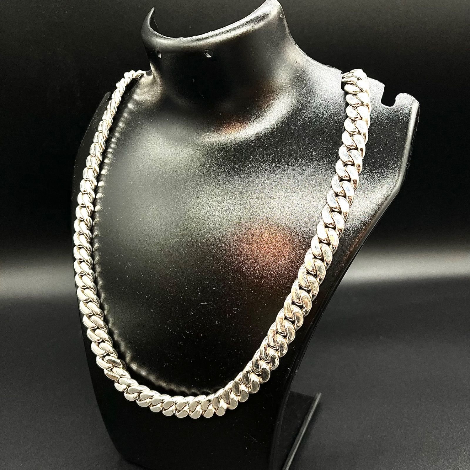 シルバー925 マイアミキューバンチェーン ネックレス 50cm 喜平