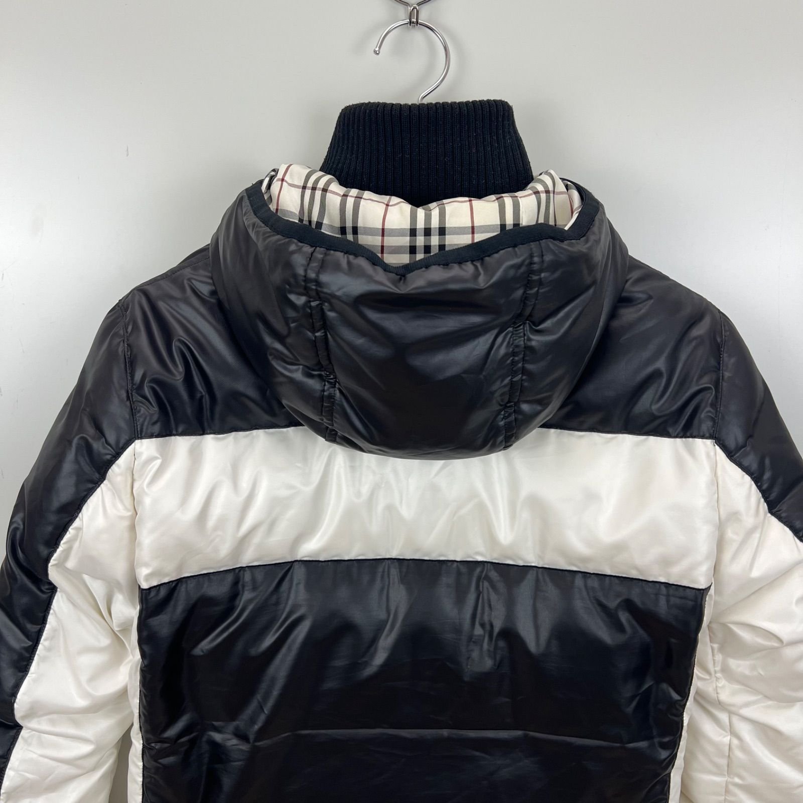 BURBERRY BLACK LABEL 00s y2k archive 2tone down hoodie jacket M