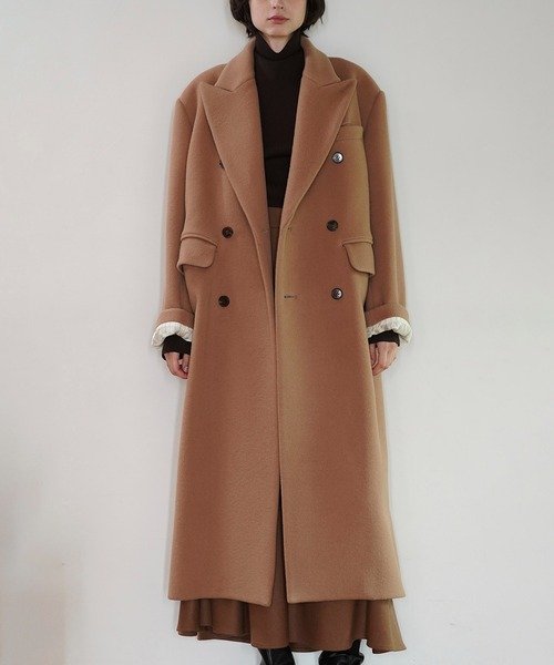 CLANE（クラネ）の「PEAKED LAPEL OVER LONG COAT（チェスターコート