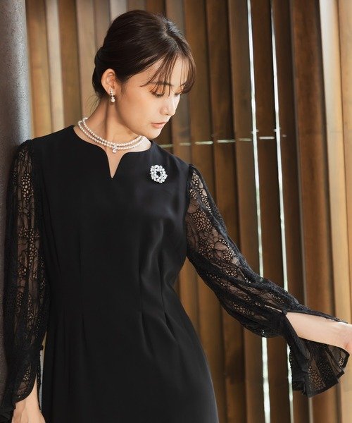 マザードレス】chaco×formforma/タック入り Iラインシルエットドレス