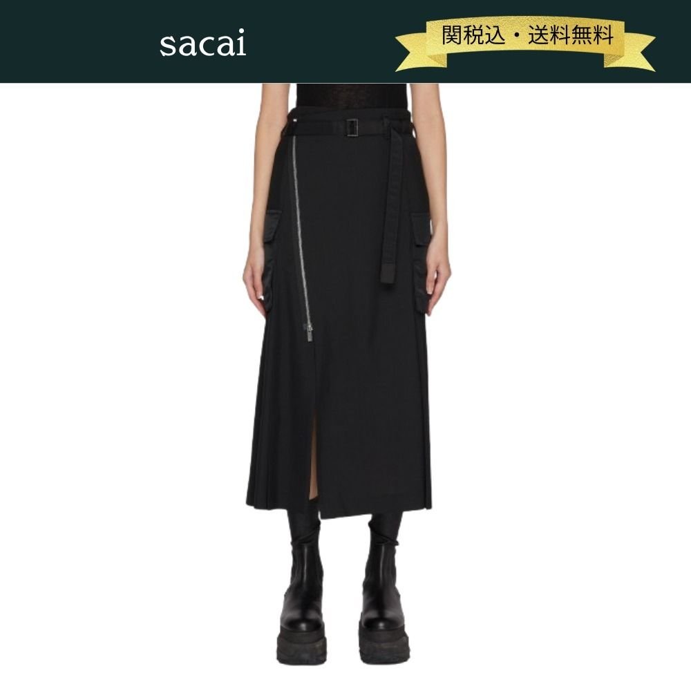 関税・送料込】sacai アシンメトリージッププリーツスカート (sacai