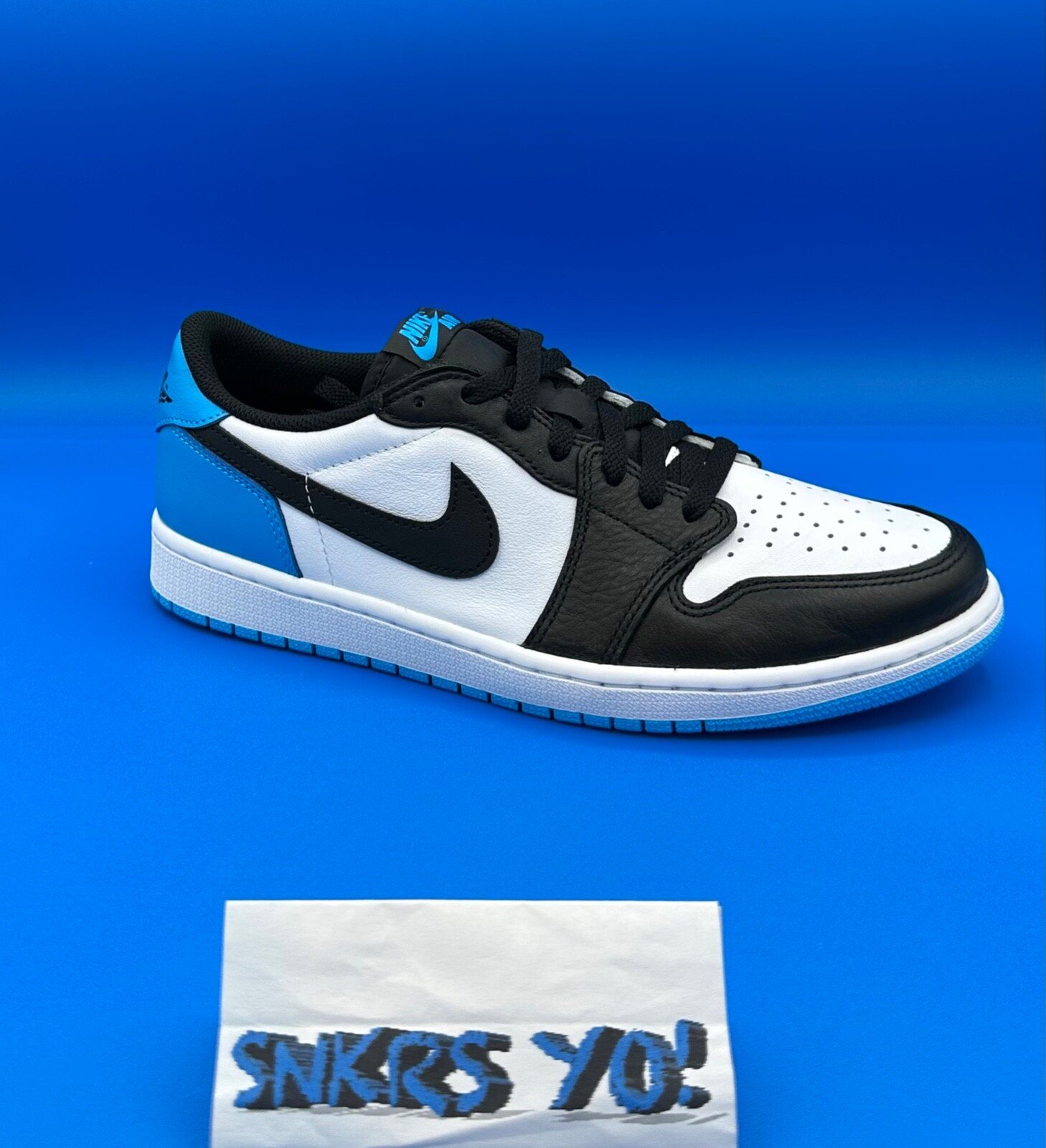 Jordan 1 Retro Low OG Black Dark Powder Blue (CZ0790-104) Men's
