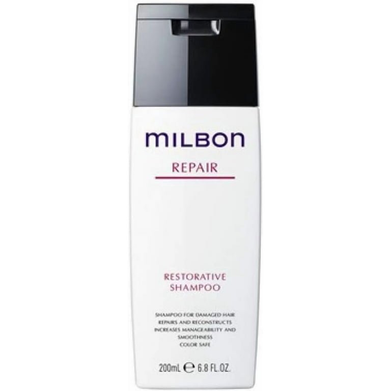 Milbon Repair Restorative Shampoo, 6.8oz, Rebuilds Elasticity and