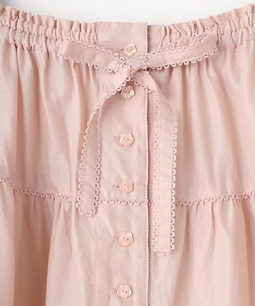 リボン使いローンミディスカート （ロング・マキシ丈スカート）｜PINK