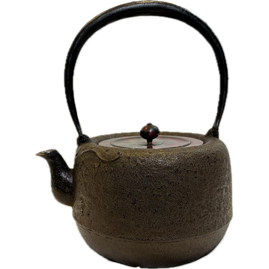 鉄瓶 南部鉄器 山形鋳物 長文堂 絶品 雨龍 銀口 象嵌 2.1L 長谷川 山形