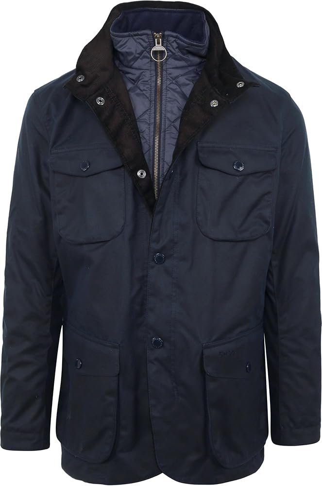 Barbour Waxed Jacket Ogston Regular Fit Blue XXL : Amazon.co.uk