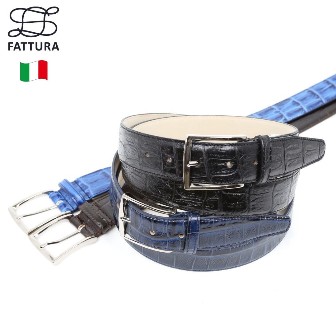 イタリア製ベルト クロコ型押し｜シャツ・ネクタイなどメンズアパレル