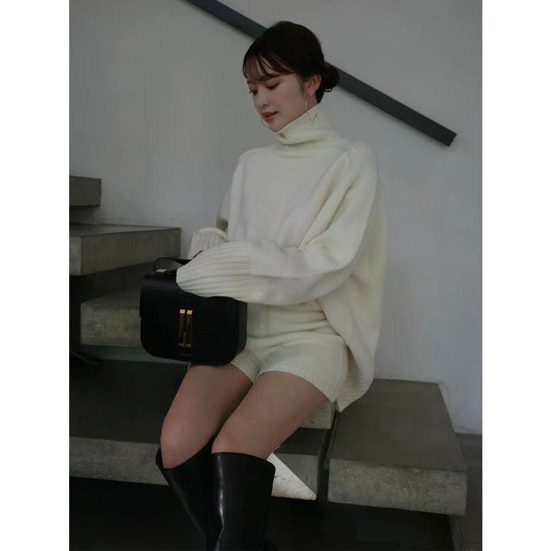 アニュアンス anuans HAMILTONウールカシミヤタートルネックプル