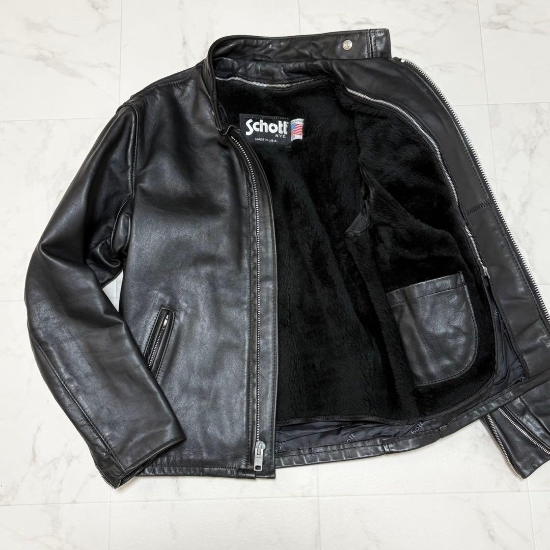 Schott ショット 641 シングルライダースジャケット USA製 ボア付き 楽天市場】Schott ショット シングルライダース 641 本革 2025【USA