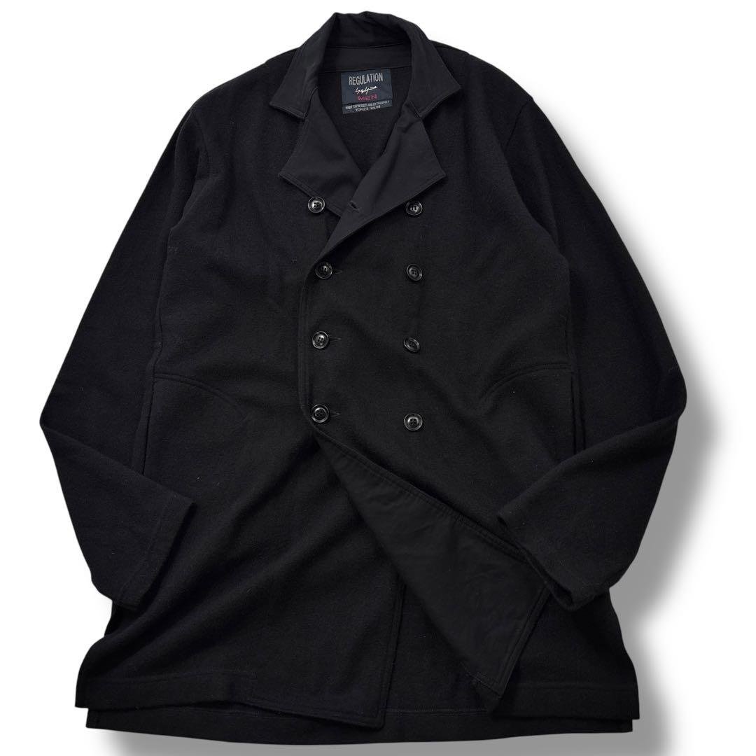 【美品】ヨウジヤマモト チェスターコート 変形　ジャケット　ダブル　アーカイブ Yohji Yamamoto POUR HOMME W-Stand 20 Blouse Jaket （Black） 通販