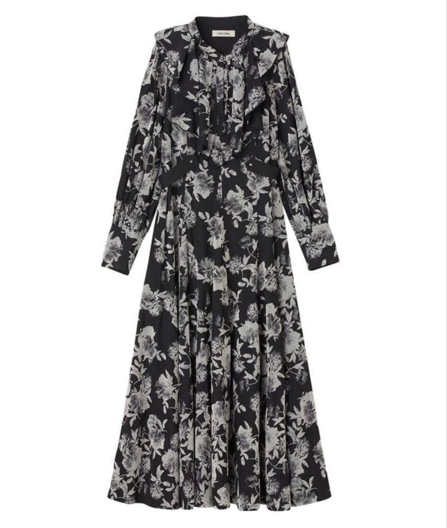 cocodeal フロッキーフラワーフリルカラーワンピース - メルカリ