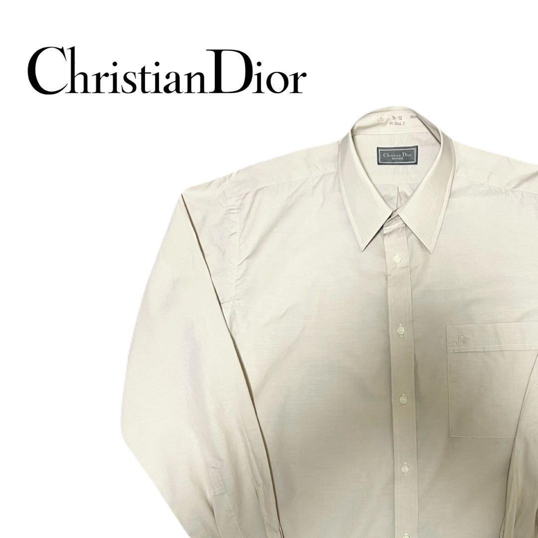 クリスチャンディオール　ディオール　長袖　シャツ　archive 美品　ベージュ クリスチャンディオール ディオール 長袖 シャツ archive 美品