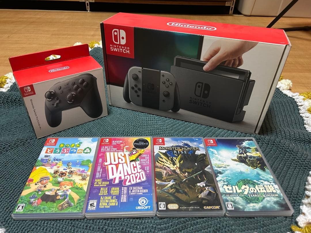 Switch1 本体 + Proコントローラー + ゲーム4本セット 任天堂（Nintendo） 新品/任天堂純正/日本国内仕様 Switch専用