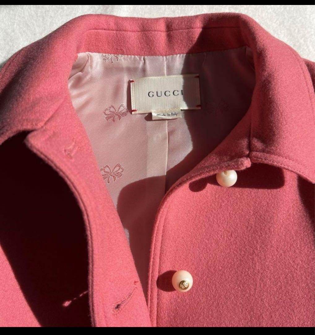 定価10万 グッチ メルトン コート GGパール　サイズ6 ピンク　110㎝ 定価10万 グッチ メルトン コート GGパール サイズ6 ピンク 110