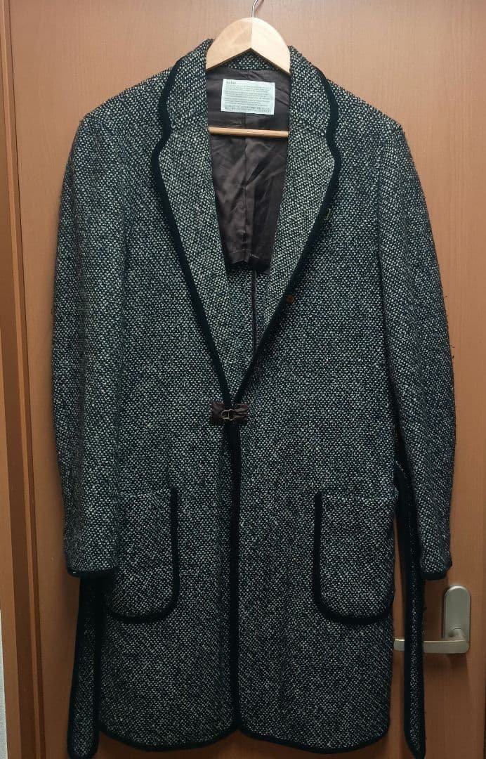 kolor カラー ツイード ウール チェスターコート フック kolor / カラー | ウール ツイード チェスターコート | 1 | ベージュ